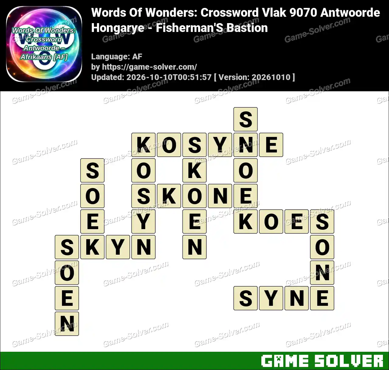 Words Of Wonders: Crossword Vlak 9070 Antwoorde – Hongarye – Fisherman’S Bastion